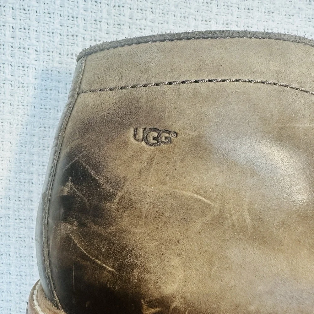 UGG Dagmann‎ Grizzly Brown Leather Chukka Boots Shoes Men's Size 9 New Insoles